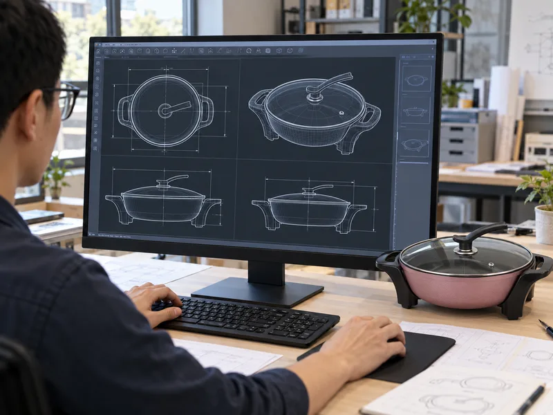 Illustration of round JG-024 drawings in CAD beside a matching pink sample