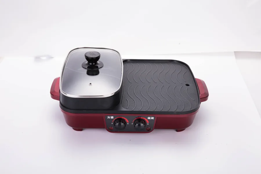 Burgundy Electric Grill and Hot Pot - GP-010 - Electric Grill with Hot Pot - Photo 1