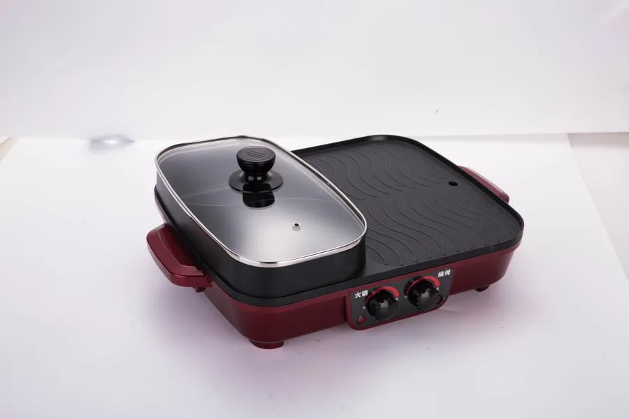 Burgundy Electric Grill and Hot Pot - GP-010 - Electric Grill with Hot Pot - Photo 2