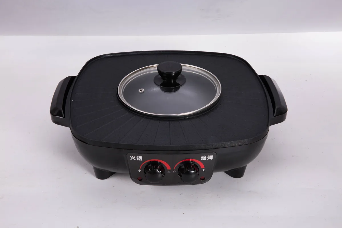Square Grill with Center Hot Pot - GP-011 - Electric Grill with Hot Pot - Photo 1