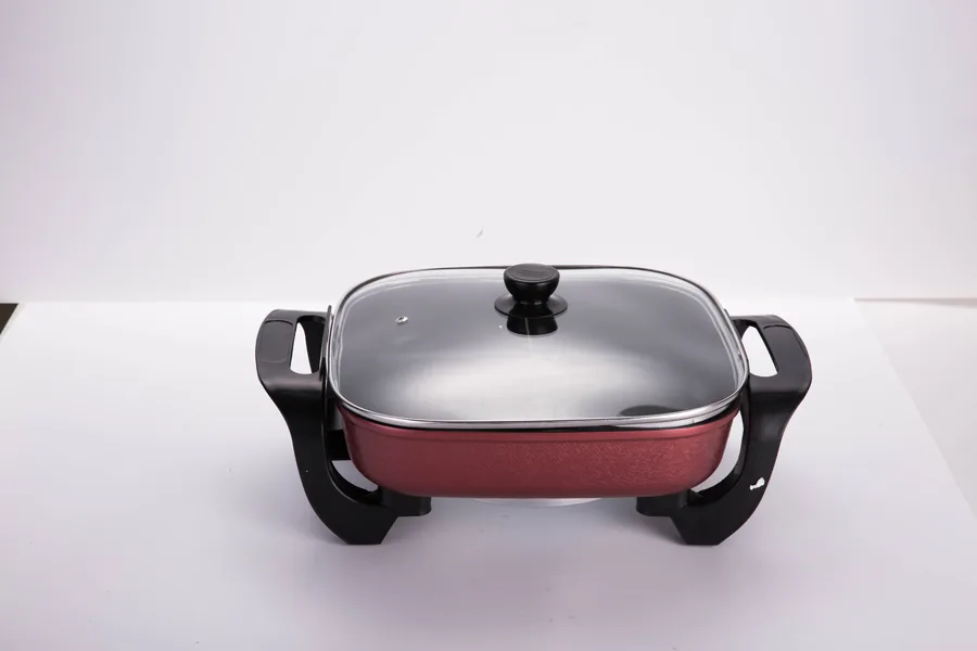 Textured Red Square Electric Skillet - JG-002D - Electric Skillets - Photo 1