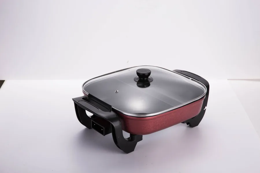 Textured Red Square Electric Skillet - JG-002D - Electric Skillets - Photo 2